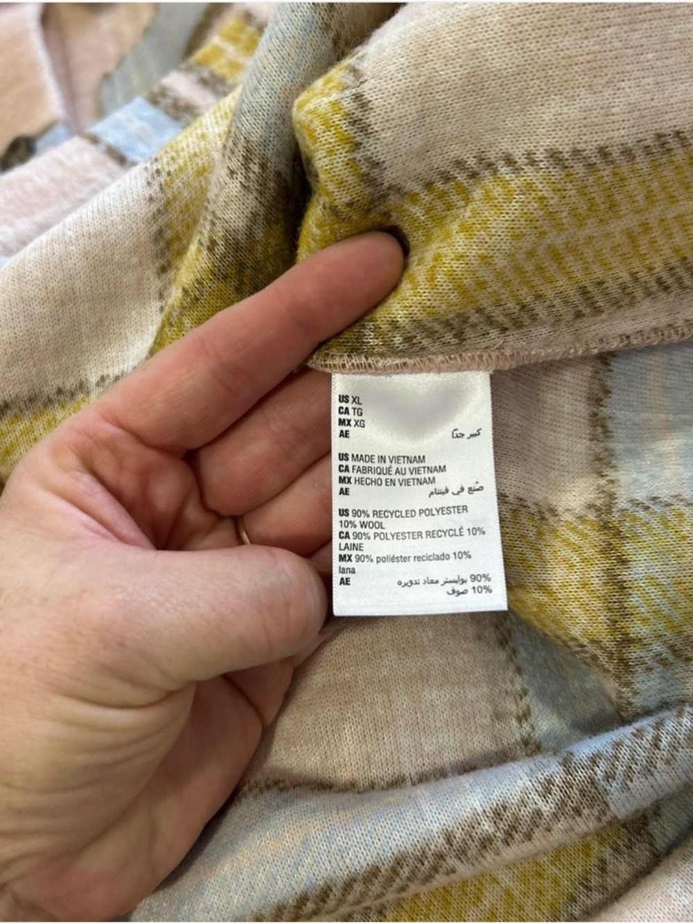 NWT Plaid Oversized Shacket Fall Wool Blend Pink & Blue Woman's XL Streetwear - Picture 5 of 8